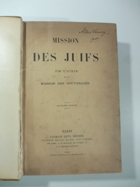 Mission des juif. Troisième édition